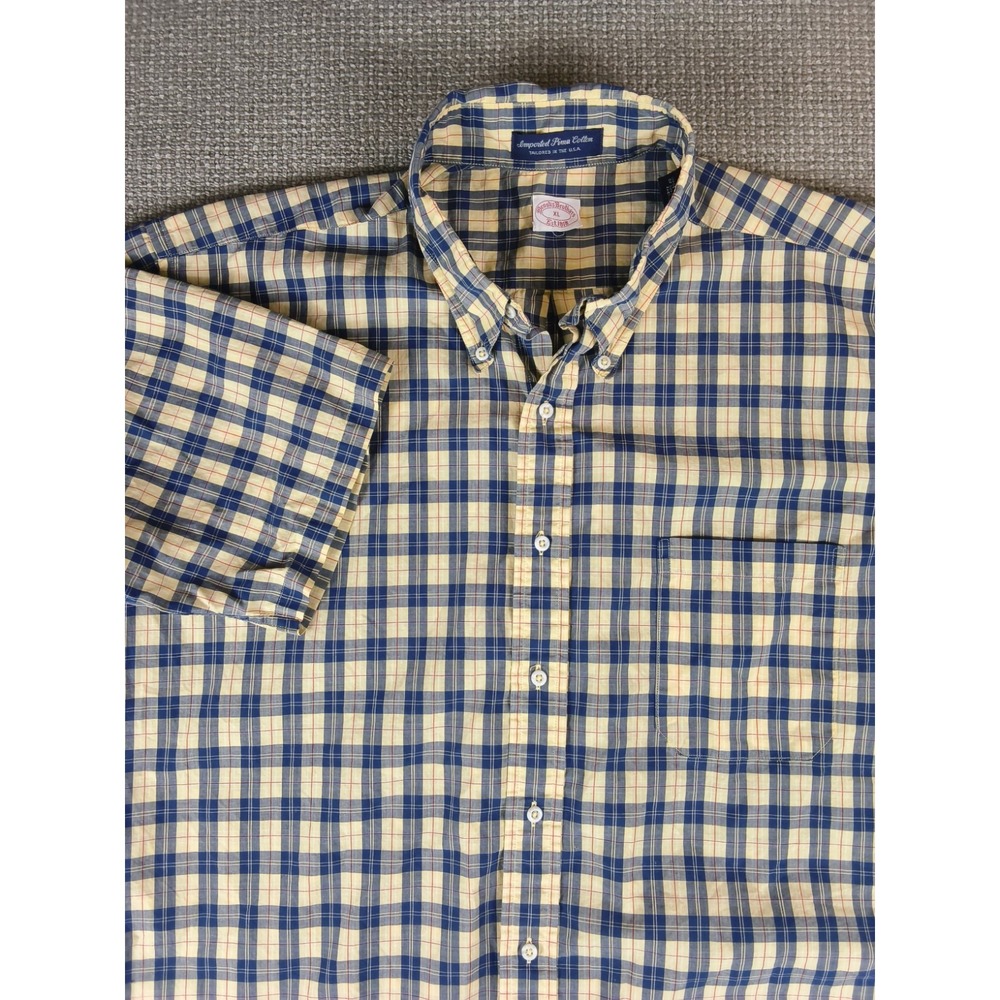 Vintage Brooks Brothers Makers Shirt XL Made in USA Pima Cotton Plaid